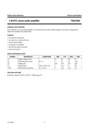 TDA7052 数据规格书 2