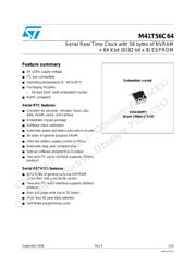 M41T56C64MY6F Datenblatt PDF