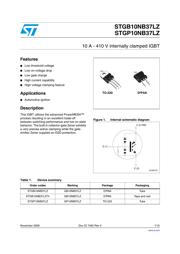 STGB10NB37LZ 数据规格书 1