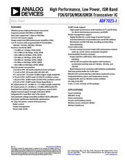 ADF7023-JBCPZ 数据规格书 1