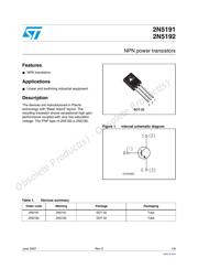 2N5191 Datenblatt PDF