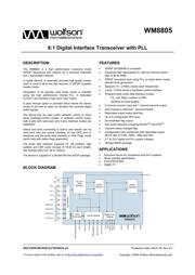 WM8805GEDS/RV datasheet.datasheet_page 1