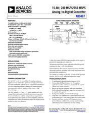 AD9467BCPZ-250 Datenblatt PDF