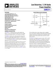 SSM2211SZ-REEL7 Datenblatt PDF