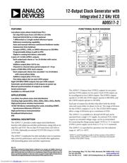 AD9517-2/PCBZ 数据规格书 1