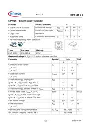 BSP125H6327XTSA1 Datenblatt PDF