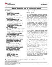 TLV320AIC33 Datenblatt PDF