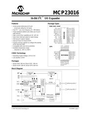 MCP23016T-I/SO 数据规格书 1