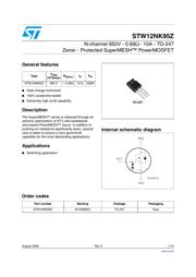 STW12NK95Z 数据规格书 1