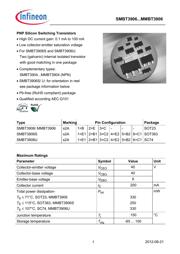 MMBT 3906 LT1 数据规格书 1