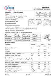 SPP20N60C3HKSA1 数据手册