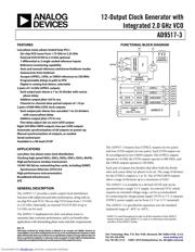 AD9517-3/PCBZ 数据规格书 1