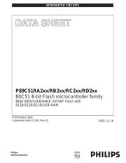 P89C51RB2BA/01,512 数据规格书 1