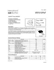 IRF610PBF 数据规格书 2