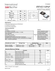 IRFH5110TRPBF 数据规格书 1