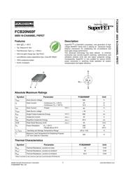 FCB20N60FTM 数据规格书 1