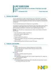 LPC1102UK,118 数据规格书 1