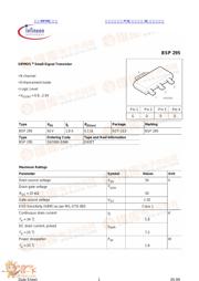 BSP295 Datenblatt PDF