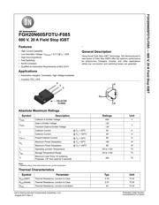 FGH20N60SFDTU 数据规格书 1