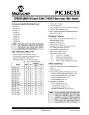 PIC16C54-10/SS 数据规格书 1