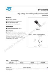 ST13003DN datasheet.datasheet_page 1