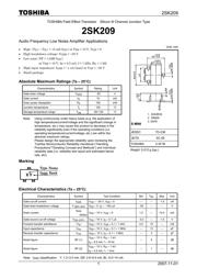 2SK209 Datenblatt PDF