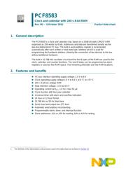 PCF8583 Datenblatt PDF