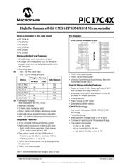 PIC17C44T-25I/P 数据规格书 1