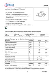 BFP196E6327HTSA1 数据规格书 1