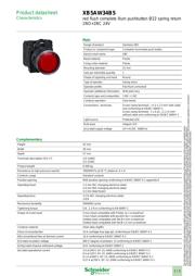 XB5AW34B5 datasheet.datasheet_page 1