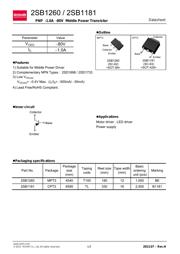 2SB1188T100R Datenblatt PDF