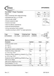 SPP20N60S5XK 数据规格书 1