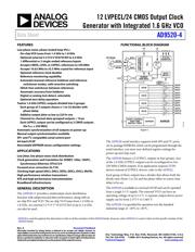 AD9520-4/PCBZ 数据规格书 1