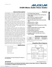 MAX9860ETG+ Datenblatt PDF