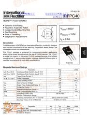 IRFPC40 数据规格书 1