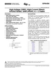 OPA454AIDWD 数据规格书 1