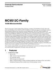 MC9S12C96CFUER 数据规格书 1