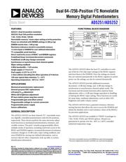 AD5252BRUZ10 Datenblatt PDF