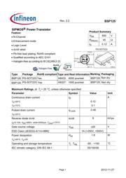 BSP125H6433XTMA1 Datenblatt PDF