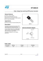 ST13003N Datenblatt PDF