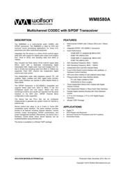 WM8580AGEFT/RV Datenblatt PDF