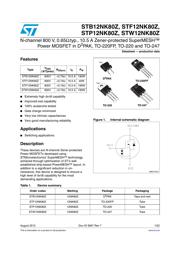 STW12NK80Z 数据规格书 1