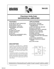 INA105KU Datenblatt PDF