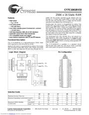 CY7C1041BV33-15ZC 数据规格书 1