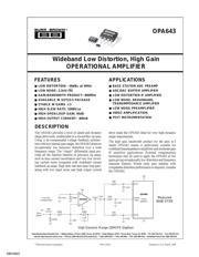 OPA643N/250 数据规格书 1