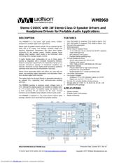 WM8960CGEFL/RV Datenblatt PDF