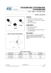 STGB20NC60V 数据规格书 1