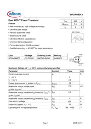 SPD04N80C3 数据规格书 1