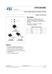 STPS10H100CT 数据规格书 1