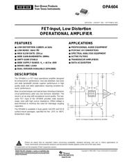 OPA604AU/2K5 Datenblatt PDF